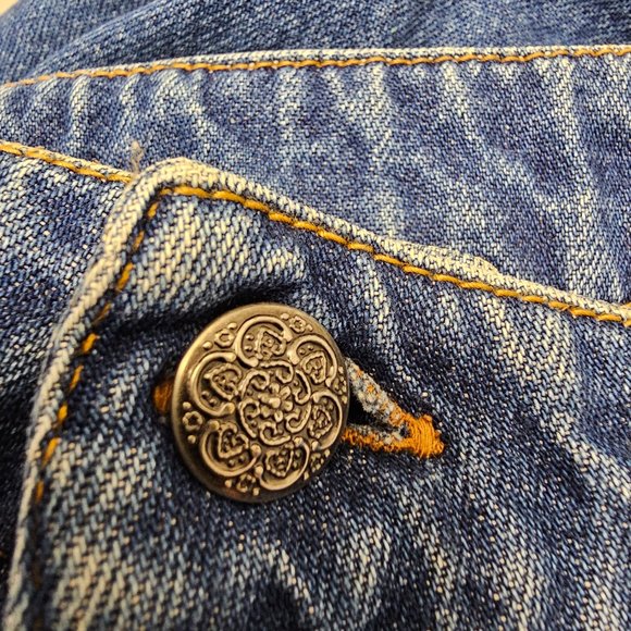 Gordon James Floral Flower Embroidered Jean Skirt 11\12 Teen Young - Picture 11 of 15